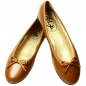 Preview: Cognac-Braune Ballerinas aus Nappaleder by Petruska - Nappa-Glattleder Damenschuhe im Cognac