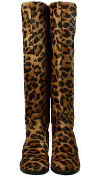 Animalprint Leo Fellstiefel Patagonia by Petruska - Damenstiefel Leo-Look Cognac