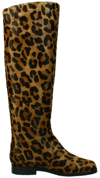 Damenstiefel mit Leoprint by Petruska - Fellstiefel Leo mit Kreppsohle