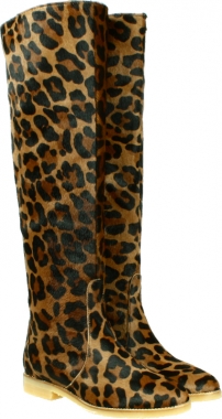 Leopard Boots Patagonia by Petruska - Damenstiefel Fell Leo-Look Cognac