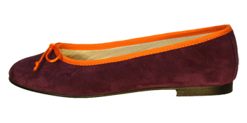 Lila Orange Ballerinas Bangalore by Petruska - Wildleder Ballerina Schuhe in Violett