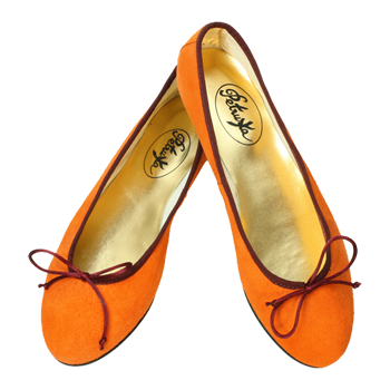 Orange Ballerinas aus Wildleder -  Ballerinas Delhi by Petruska - Damen-Ballerina-schuhe in Orange