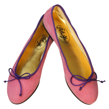 Leder Ballerinas Pink Ballerina Jaipur by Petruska - Wildleder Damenschuhe in Pink