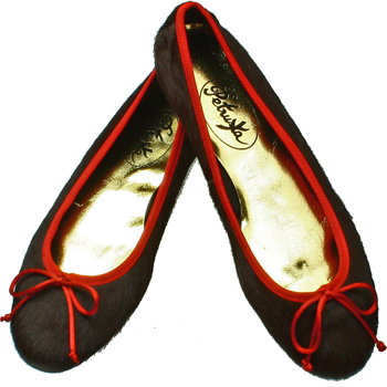 Ballerinas Ottawa by Petruska - Fell Damenschuhe in Braun Rot