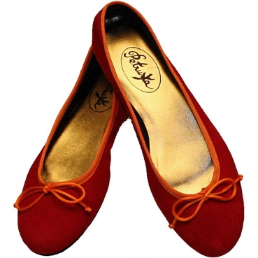 Rote Ballerinas aus Wildleder - Ballerinas Sansibar by Petruska -  rot-orange Ballerina-Schuhe