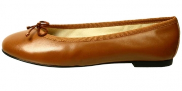 Ballerinas Dakar by Petruska - Nappa-Glattleder Damenschuhe im Cognac