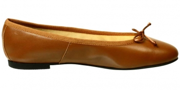 Ballerinas Dakar by Petruska - Nappa-Glattleder Damenschuhe im Cognac