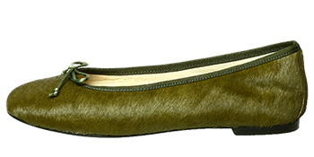 Loden-Gruene Fell Ballerina Slipper