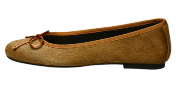 Fell Ballerinas Cognac by Petruska - Fell Damenschuhe in Camel Beige