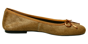 Klassische Ballerinas Schuhe Cognac by Petruska - Fell Damenschuhe in Camel Braun