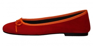 Ballerinas Sansibar by Petruska - Wildleder Damen-Ballerina-Schuhe in Rot-Orange
