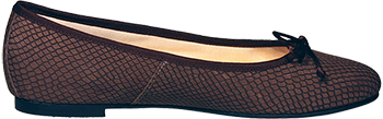 Braun matt Schlangel Ballerinas Schuhe Brisbane by Petruska