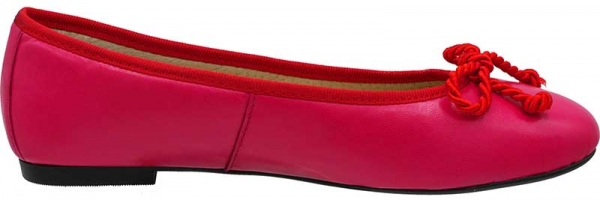 Fuchsia-Rot Ballerina Slipper Glattleder Rot-Pink by petruska