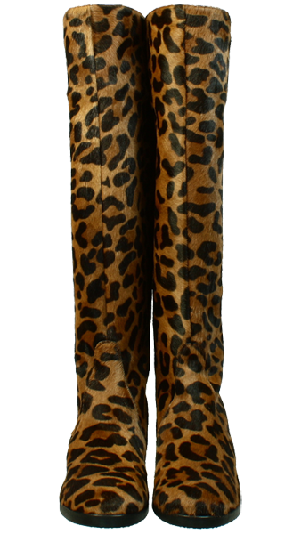 Animalprint Leo Fellstiefel Patagonia by Petruska - Damenstiefel Leo-Look Cognac