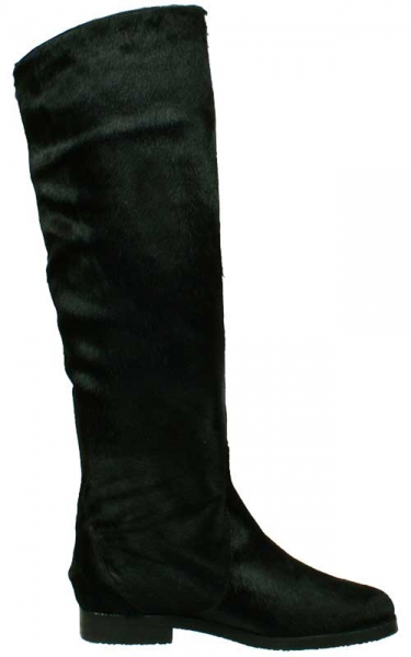 Schwarze Damenstiefel Boots Taschkent by Petruska - Langschaftstiefel Fell mit Kreppsohle