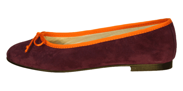 Lila Orange Ballerinas Bangalore by Petruska - Wildleder Ballerina Schuhe in Violett