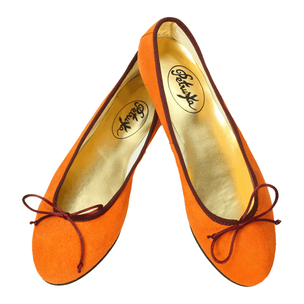 Orange Ballerinas aus Wildleder -  Ballerinas Delhi by Petruska - Damen-Ballerina-schuhe in Orange