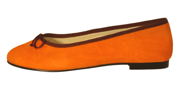 Leder Ballerinas Orange Delhi by Petruska - Wildleder Ballerina Slipper in Orange