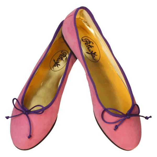 Leder Ballerinas Pink Ballerina Jaipur by Petruska - Wildleder Damenschuhe in Pink