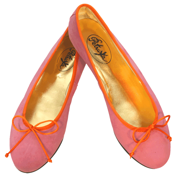 Ballerina Schuhe Pink-Ballerinas Jodhpur by Petruska - Wildleder- Damenschuhe in Pink