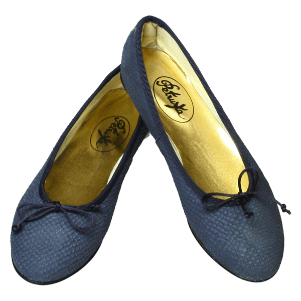 Blaue Ballerinas Key West by Petruska - Schlangeleder Damenschuhe in Blau