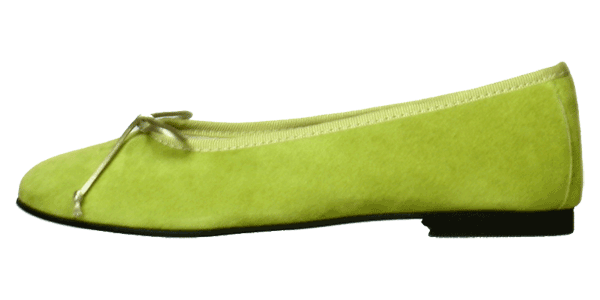 Grüne Leder Ballerina Slipper Wildleder Grün-Ballerinas Manaus by Petruska - Wildleder Kiwi-Grün