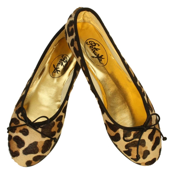 Leo-Look Ballerinas Mombasa by Petruska - Fell Damenschuhe mit Animalprint