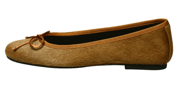 Fell Ballerinas Cognac by Petruska - Fell Damenschuhe in Camel Beige