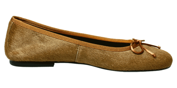 Klassische Ballerinas Schuhe Cognac by Petruska - Fell Damenschuhe in Camel Braun