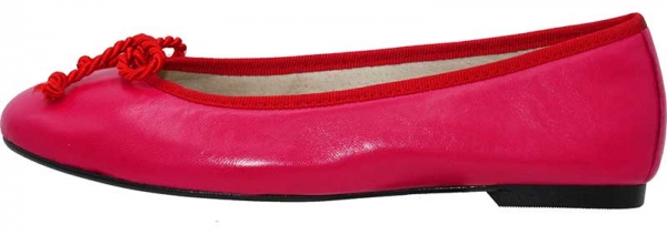 Pink-Rot-Fuchsia Leder Ballerina Schuhe by Petruska