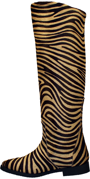 Zebra Schaftstiefel aus echtem Fell - Boots Serengeti by Petruska