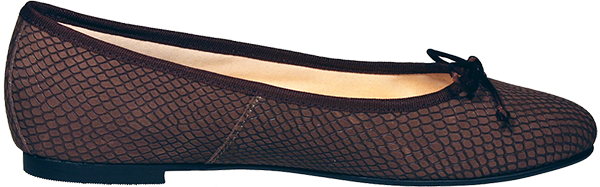 Braun matt Schlangel Ballerinas Schuhe Brisbane by Petruska